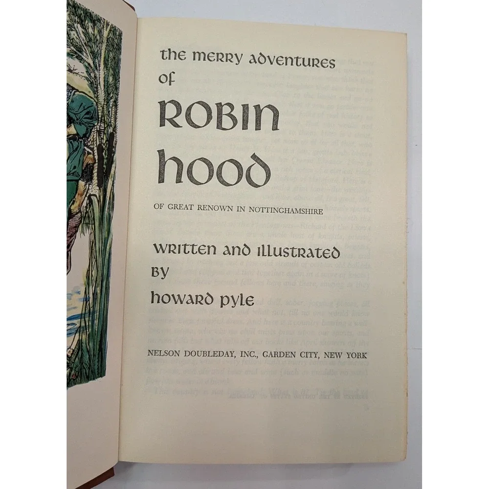 Nelson Doubleday Robin Hood Hardcover Book Howard Pyle Brown Good Illustrated